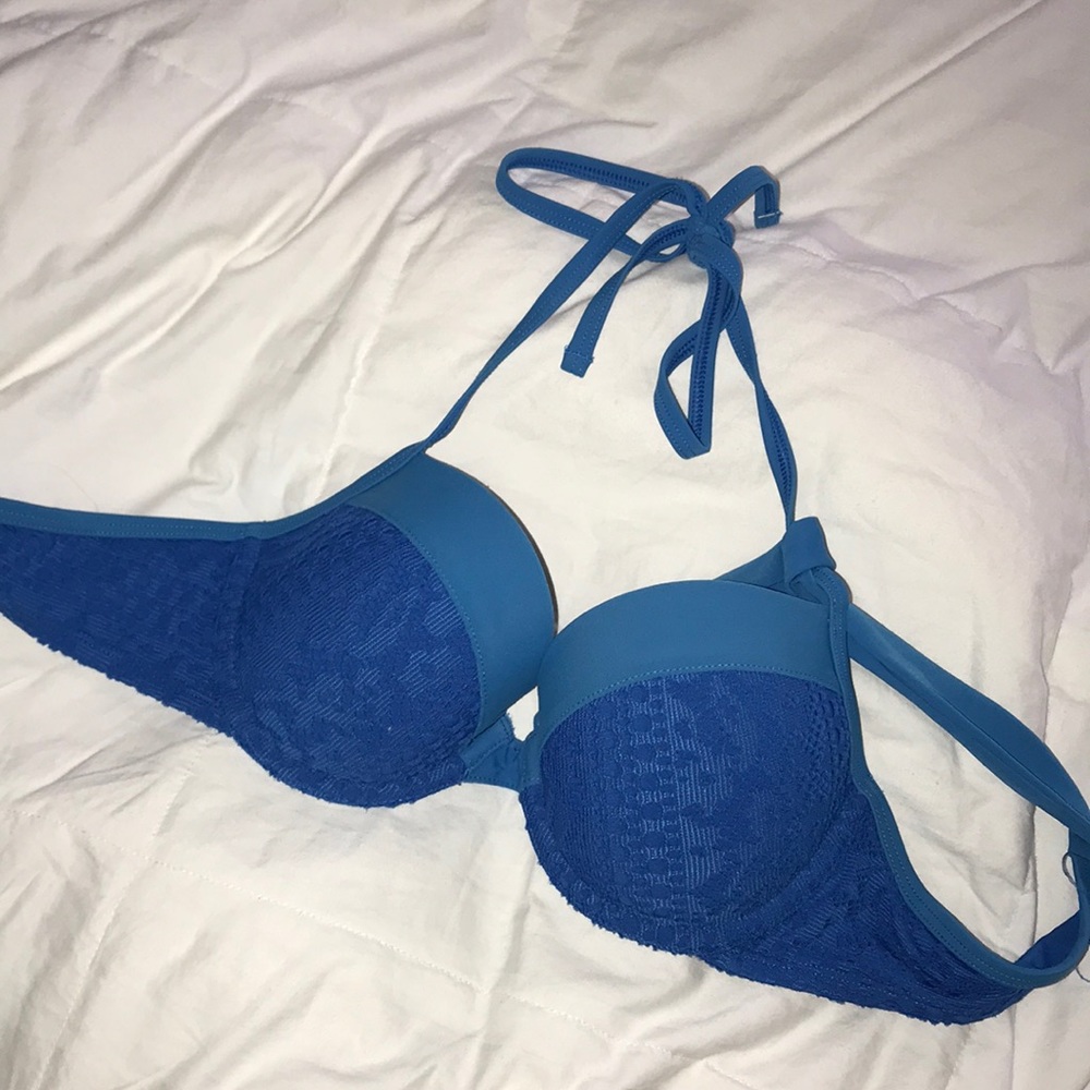 blue bathing suit top